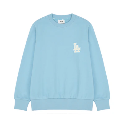 MLB Los Angeles Dodgers Logo Print Blue Crewneck Sweatshirt Unisex Relaxed Fit 3AMTEC514-07BLL
