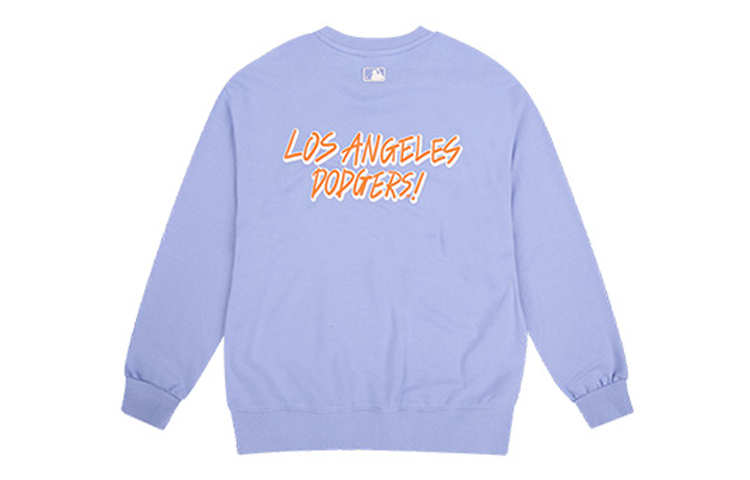 MLB Los Angeles Dodgers Logo Print Crewneck Sweatshirt Unisex Blue Purple 31MT04941-07V