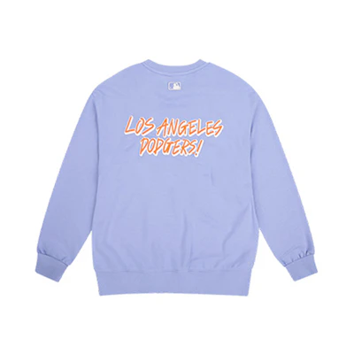 MLB Los Angeles Dodgers Logo Print Crewneck Sweatshirt Unisex Blue Purple 31MT04941-07V