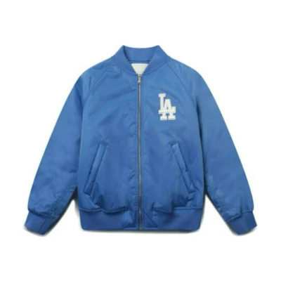 MLB Los Angeles Dodgers Logo Print Zip Jacket Unisex Blue 31JPU0111-07U