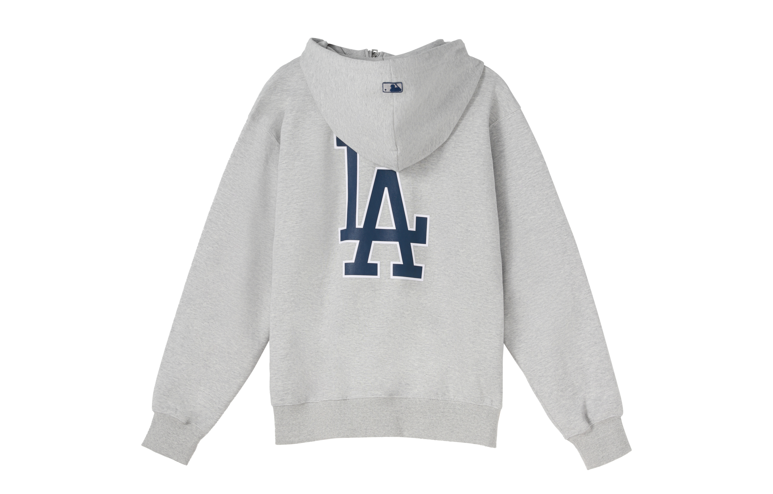 MLB Los Angeles Dodgers Logo Zip Hoodie Sweatshirt Unisex Light Gray 3ATRB0121-07MGS 圖 3