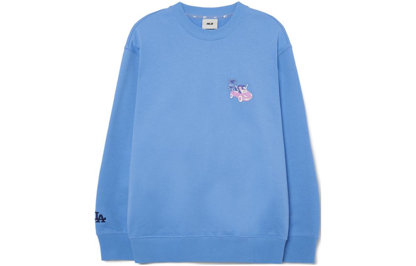 MLB Los Angeles Dodgers Overfit Cartoon Embroidery Sweatshirt Unisex Blue 3AMTC0131-07CBL