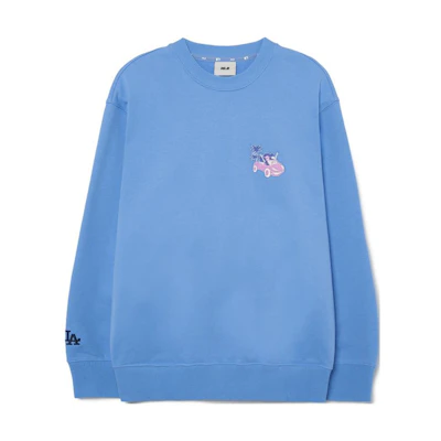 MLB Los Angeles Dodgers Overfit Cartoon Embroidery Sweatshirt Unisex Blue 3AMTC0131-07CBL