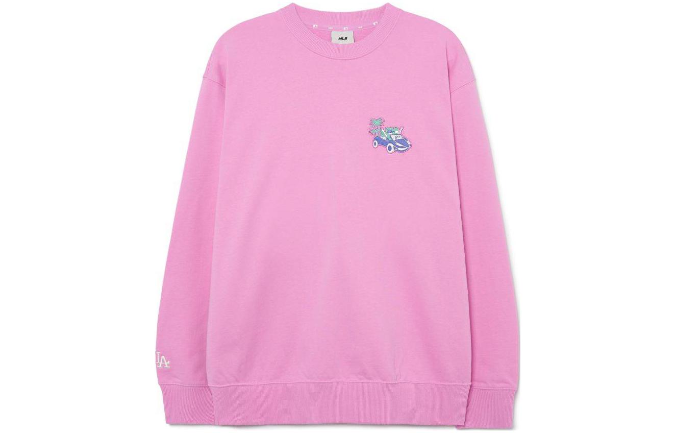 MLB Los Angeles Dodgers Pink Cartoon Embroidered Sweatshirt Unisex Crewneck 3AMTC0131-07VOS