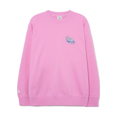 MLB Los Angeles Dodgers Pink Cartoon Embroidered Sweatshirt Unisex Crewneck 3AMTC0131-07VOS