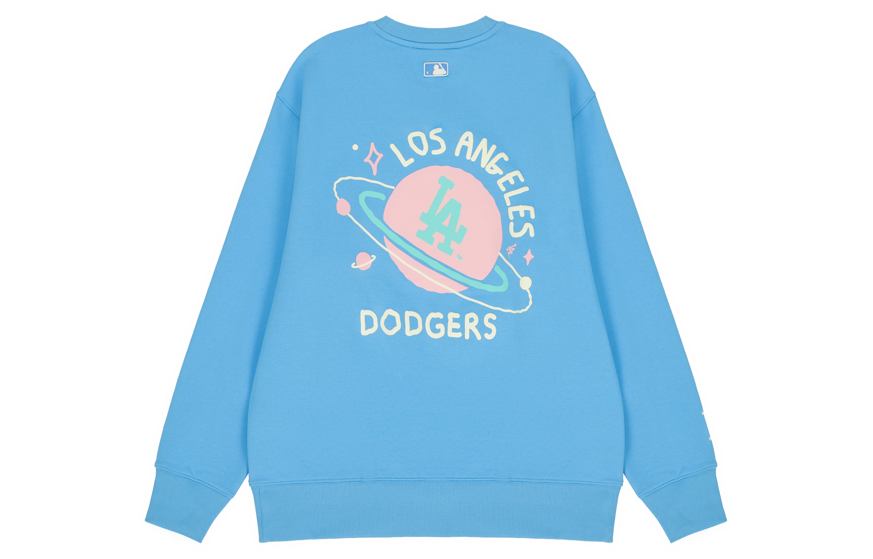 MLB Los Angeles Dodgers Planet Letter Print Blue Crewneck Sweatshirt Unisex 3AMTL0121-07BLS