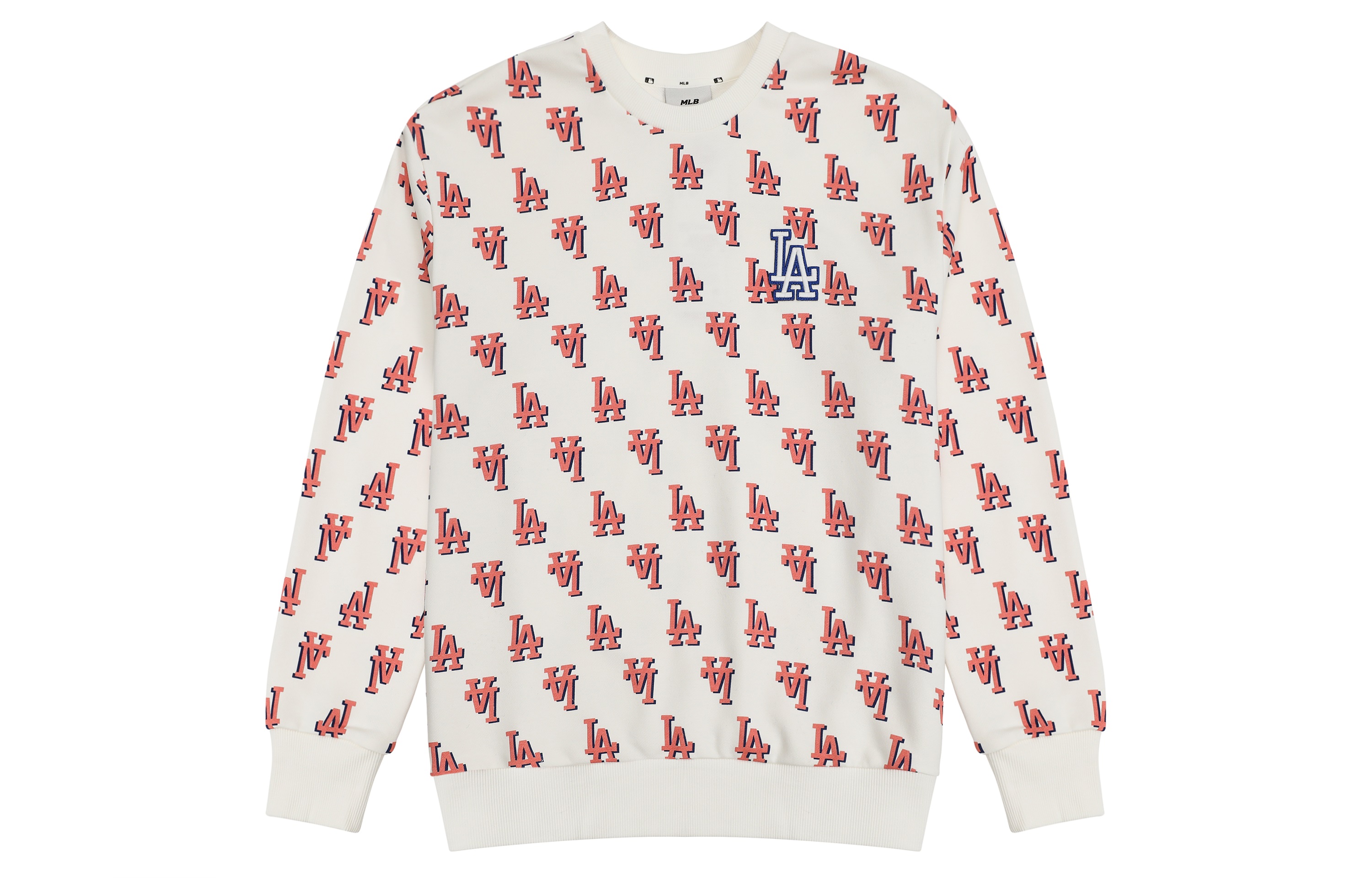 MLB Los Angeles Dodgers Retro Graffiti Crewneck Sweatshirt Cream Unisex Casual Fit 3AMTM0231-07CRS