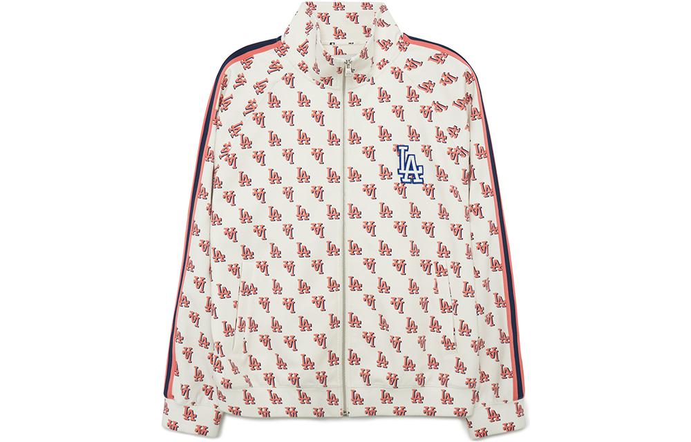 Order MLB Los Angeles Dodgers Retro Stripe Full-Print Jacket Cream Unisex 3ATRM0231-07CRS