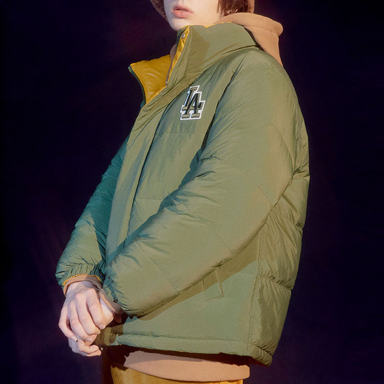 MLB Los Angeles Dodgers Short Puffer Jacket Unisex Green Winter Coat 31DJ02061-07K 圖 8