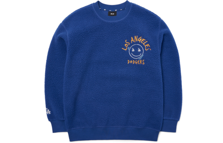 MLB Los Angeles Dodgers Smiley Fleece Crewneck Sweatshirt Unisex Blue 3AMTF5516-07INS