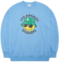 MLB Los Angeles Dodgers Smiley Graphic Sweatshirt Unisex Blue 3AMTN0424-07BLL MLB Los Angeles Dodgers Smiley Graphic Sweatshirt Unisex Blue 3AMTN0424-07BLL