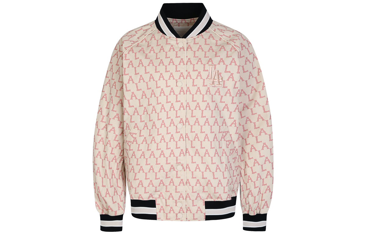 MLB Los Angeles Dodgers Vintage Logo Varsity Jacket Ivory Unisex 31JPM1011-07I