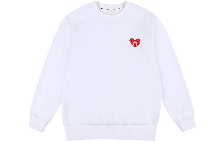 MLB Love Heart Logo Unisex White Sweatshirt 31MTL1111-50W