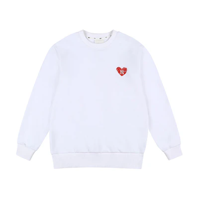 MLB Love Heart Logo Unisex White Sweatshirt 31MTL1111-50W
