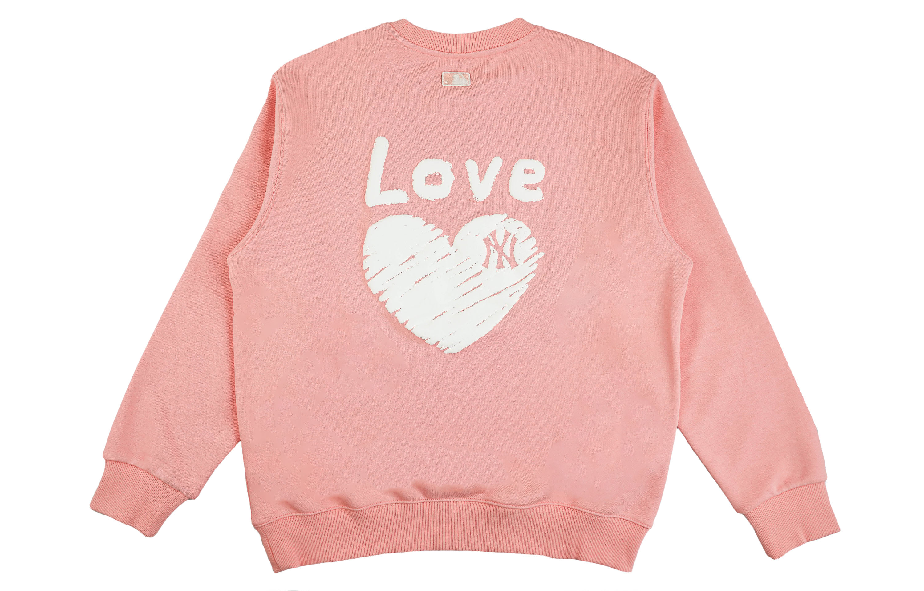MLB Love Heart Print Pink Crewneck Sweatshirt Unisex Casual Style 31MTL2111-50P