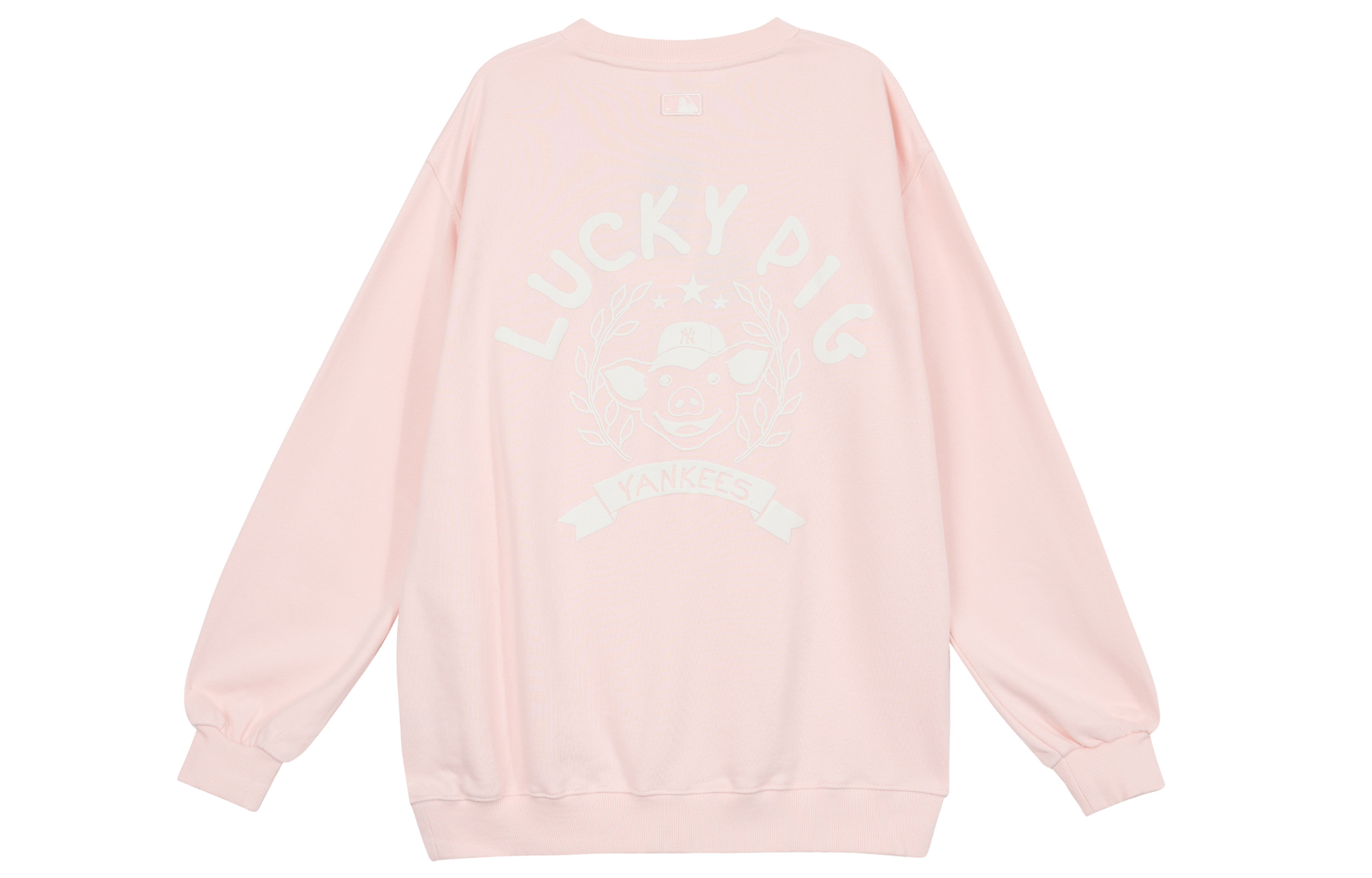 MLB Lucky Pig Logo Printed Long Sleeve Sweatshirt Unisex Pink 31MTC6941-50P