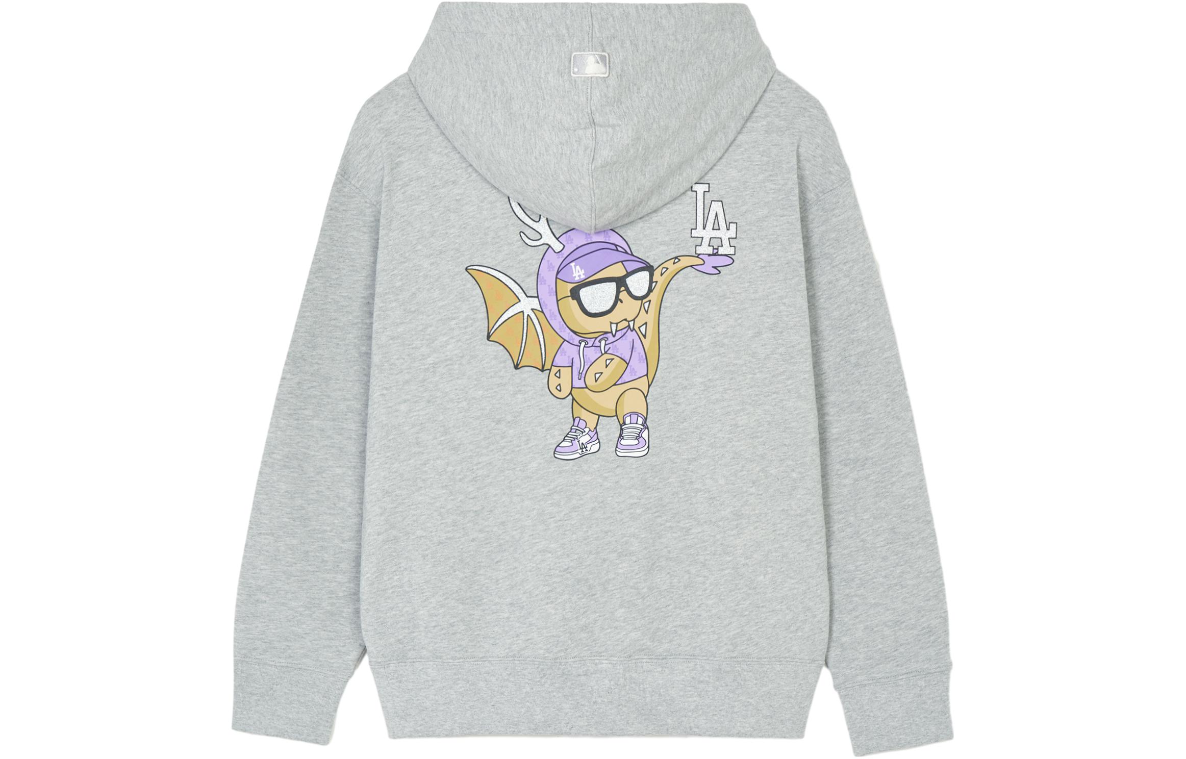 MLB Lunar New Year Edition SS24 LA Dodgers Cartoon Dragon Hoodie Unisex Grey 3AHDQ0141-07MGS