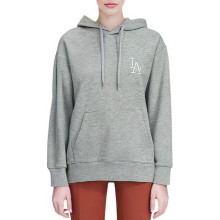 Shop MLB農曆新年版SS24洛杉磯道奇卡通龍圖案連帽衫男女款灰色 3AHDQ0141-07MGS