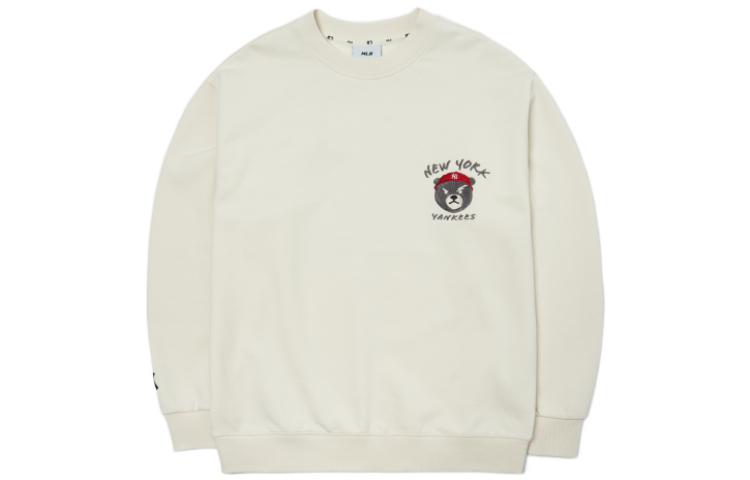 MLB Mega Bear FW22 Embroidered Crewneck Sweatshirt Unisex Off-White Loose Fit 3AMTE0124-50CRS