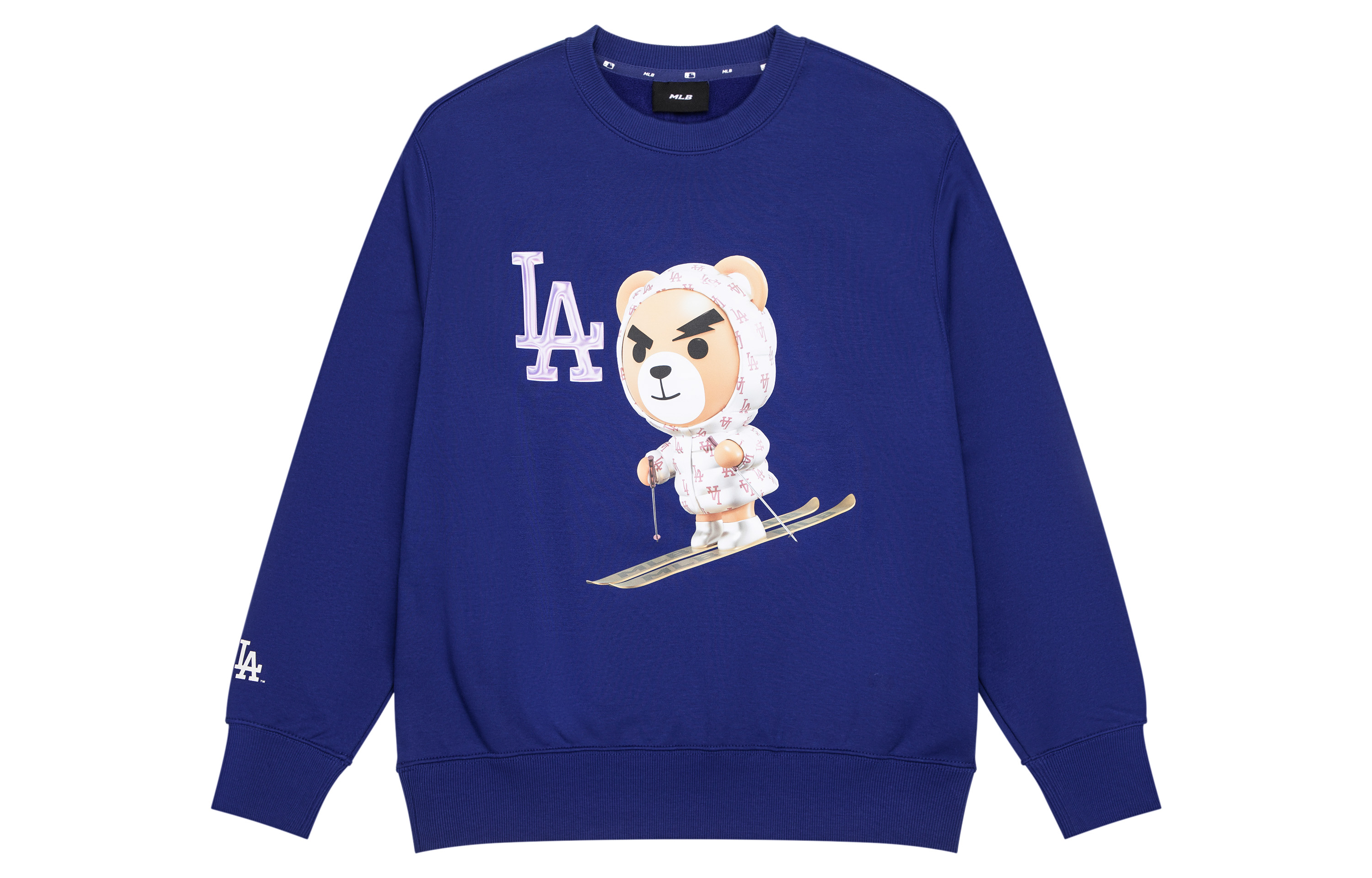 MLB Mega Bear LA Dodgers Oversized Logo Crewneck Sweatshirt Blue Unisex 23FW 3AMTE0236-07RBS