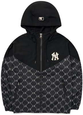 MLB モノグラム総柄防風フードジャケット ユニセックス ブラック - 秋シーズン 3AWJM0224-50BKS Order MLB モノグラム総柄防風フードジャケット ユニセックス ブラック - 秋シーズン 3AWJM0224-50BKS