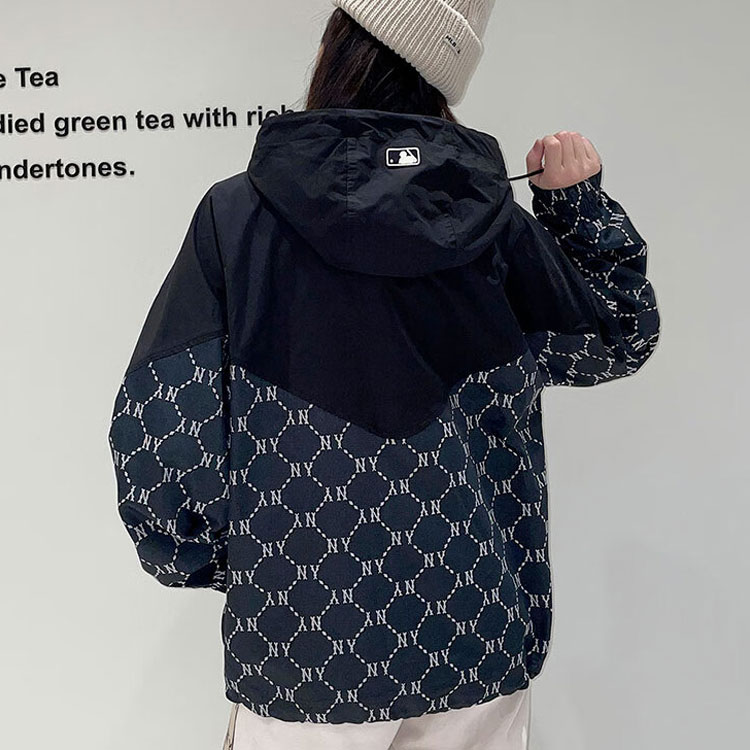 Purchase MLB モノグラム総柄防風フードジャケット ユニセックス ブラック - 秋シーズン 3AWJM0224-50BKS