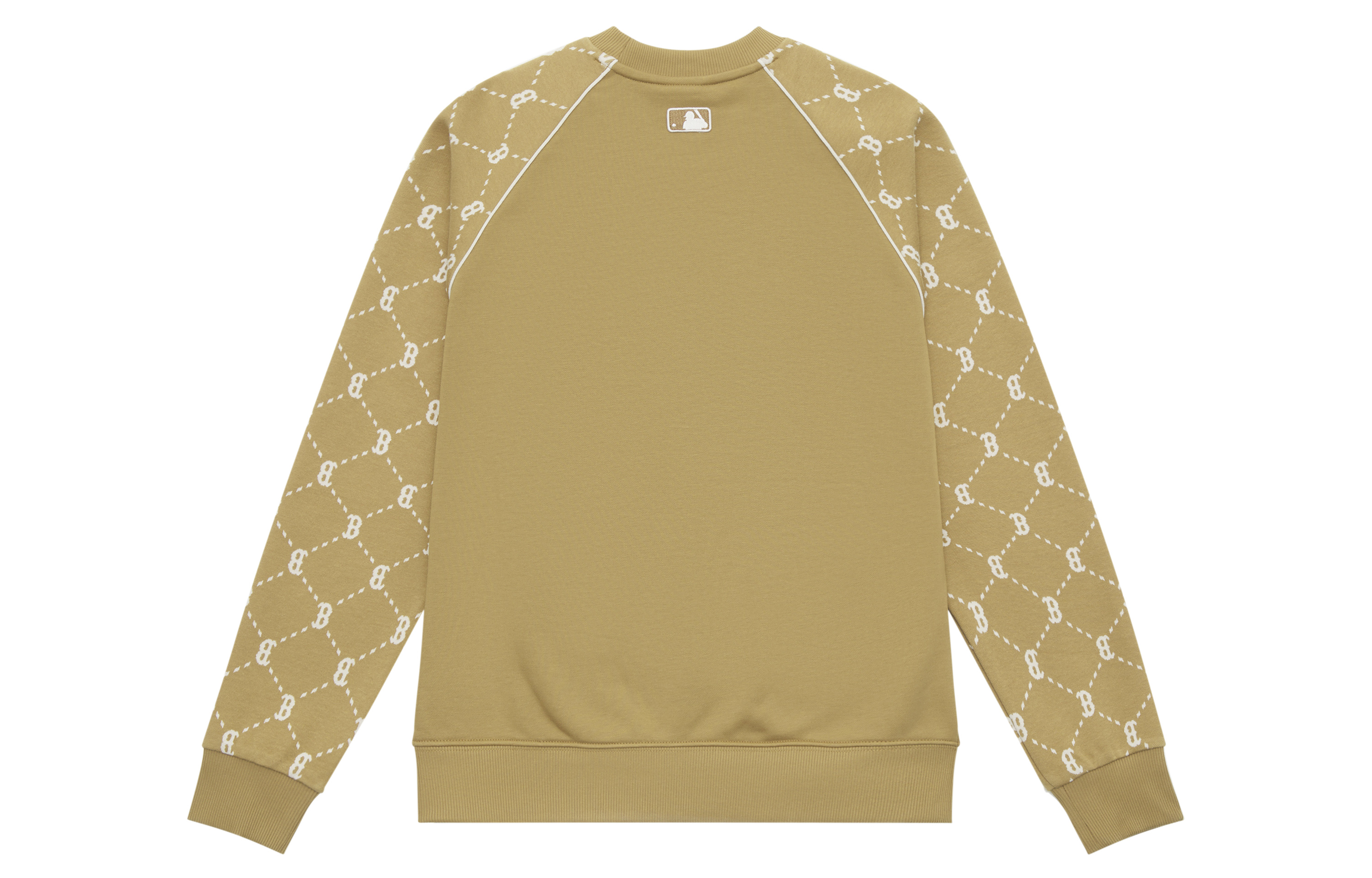MLB Monogram Boston Red Sox 24FW Diamond Pattern Casual Crewneck Sweatshirt Beige 3AMTM1244-43CAS 圖 3