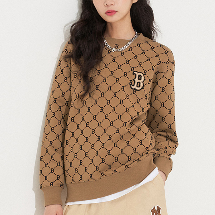 Purchase MLB 波士頓紅襪標誌棕色男女休閒圓領運動衫。 3AMTM0314-43BGD