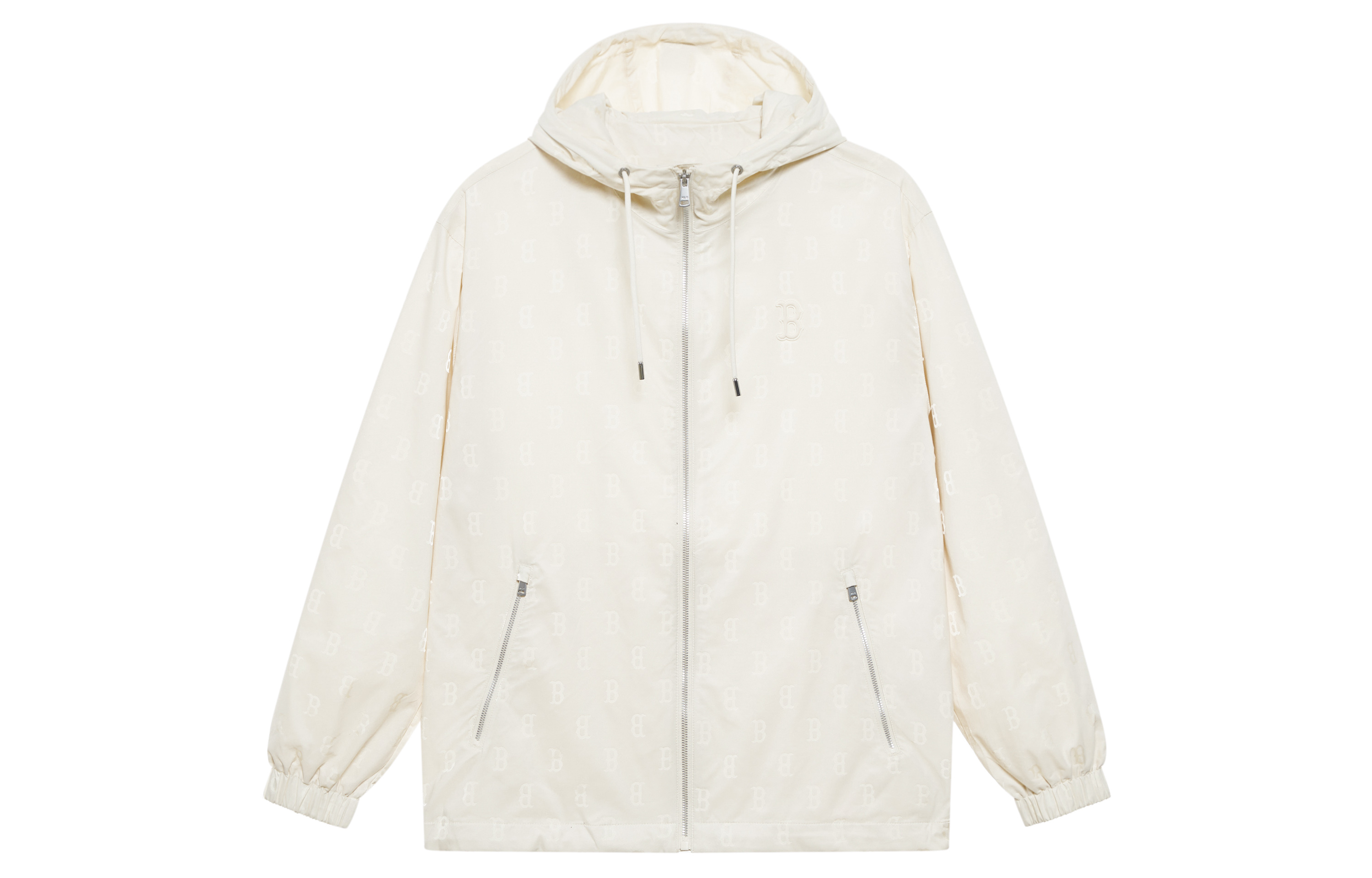 MLB Monogram Boston Red Sox Cream Windbreaker Jacket FW24 Unisex Hoodie 3AWJM0444-43CRD