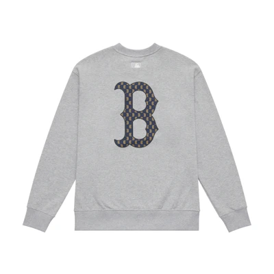 MLB Monogram Boston Red Sox Crewneck Sweatshirt Light Gray Unisex FW24 Casual Wear 3AMTM0444-43MGS