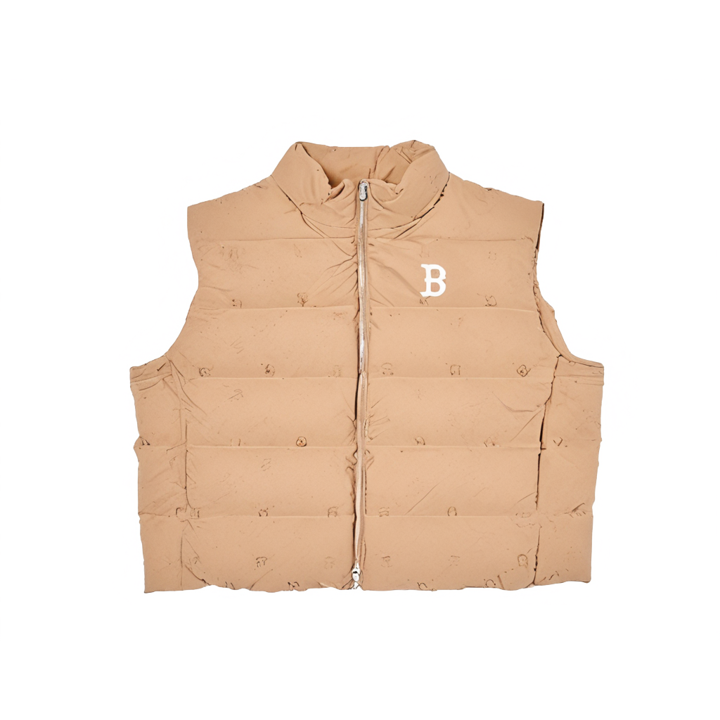 Order MLB Monogram Boston Red Sox Diamond Down Vest Unisex Beige 24FW 3ADVM0246-43BGL
