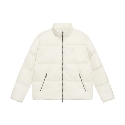 MLB Monogram Boston Red Sox FW24 Unisex Short Down Jacket - Cream. 3ADJM0346-43CRD