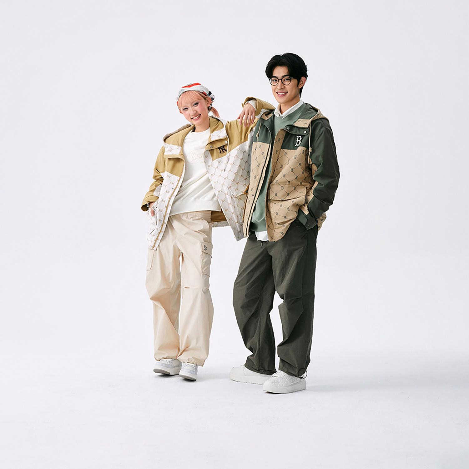 MLB Monogram Boston Red Sox Patch Logo Khaki Windbreaker Hoodie Jacket Unisex. 3AWJM0151-43KAD 圖 6