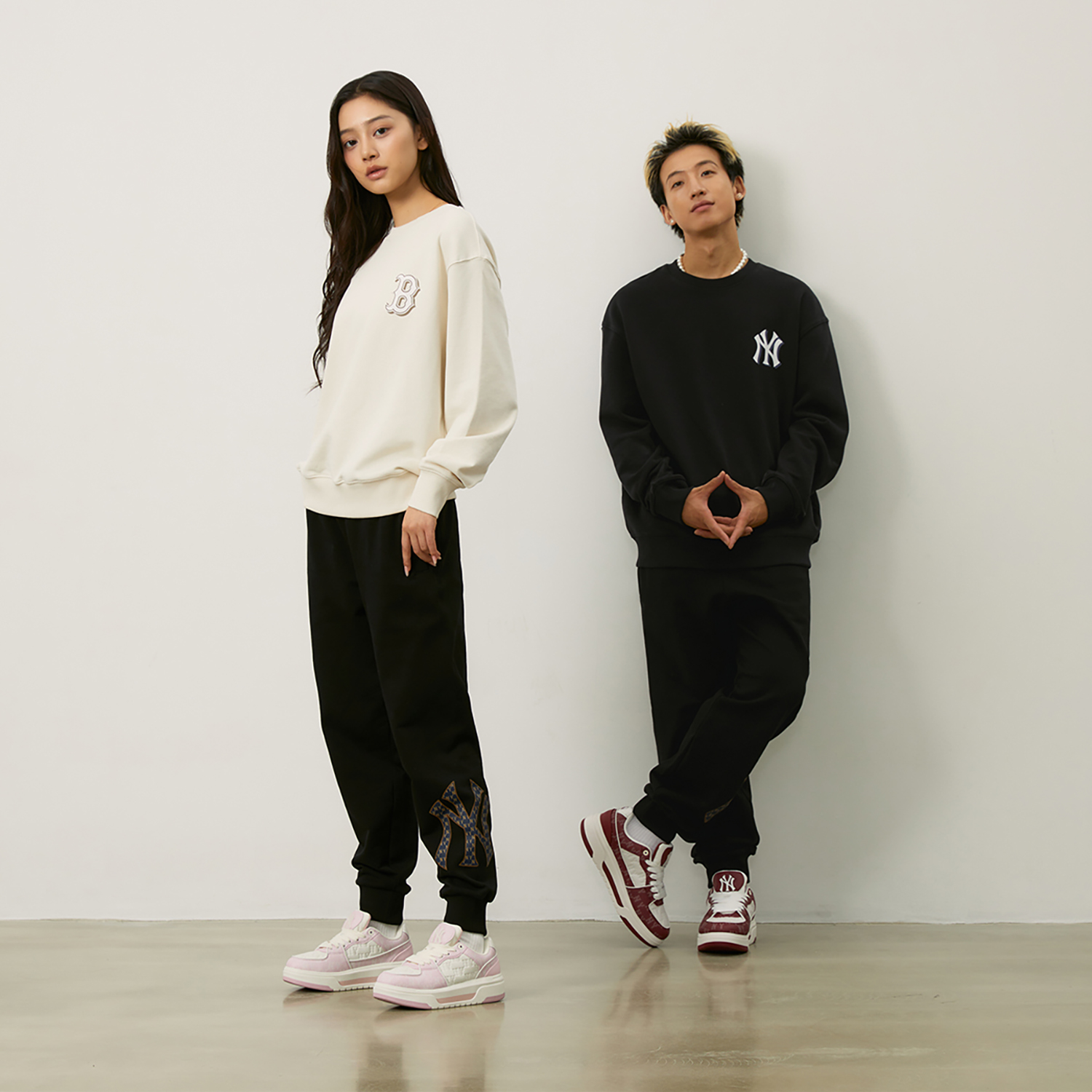 Cheap MLB 波士頓紅襪復古丹寧風標誌圓領衛衣 米色 3AMTM1544-43CRM