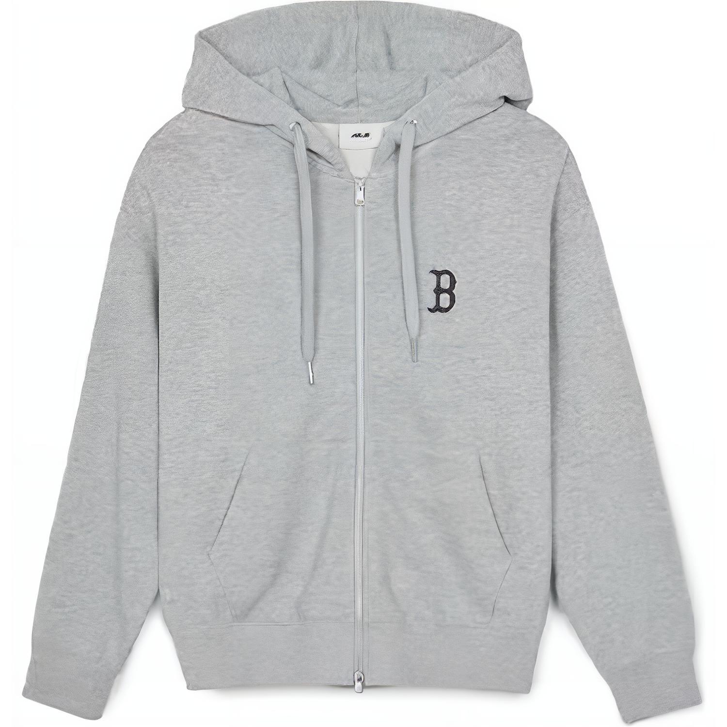 MLB Monogram Boston Red Sox Retro Unisex Hoodie Jacket - Light Grey 3ATRM0544-43MGS
