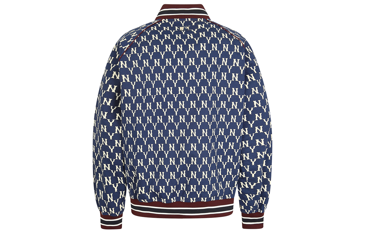 MLB Monogram Collar Bomber Jacket New York Yankees Unisex Navy Back to School 31JPM1011-50N 圖 3