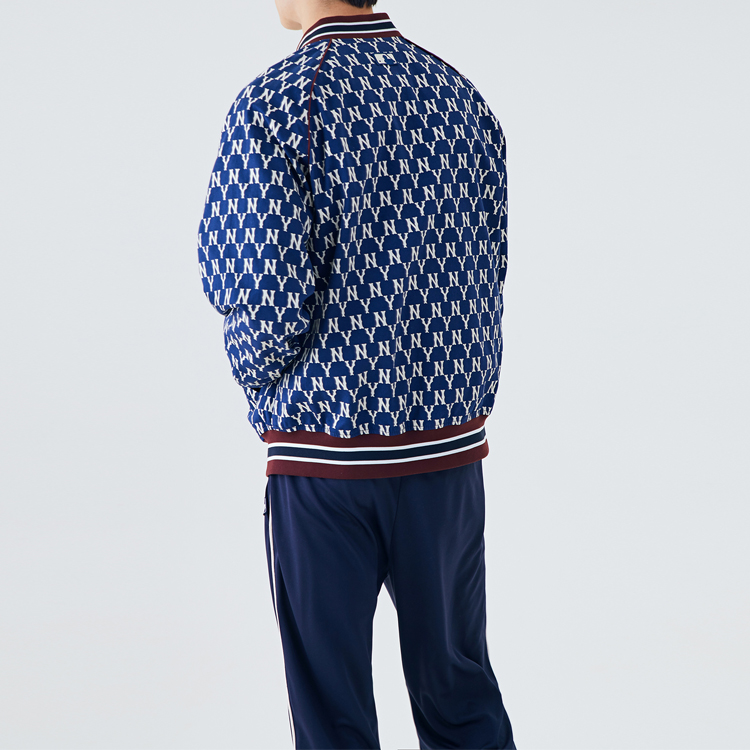 MLB Monogram Collar Bomber Jacket New York Yankees Unisex Navy Back to School 31JPM1011-50N 圖 6