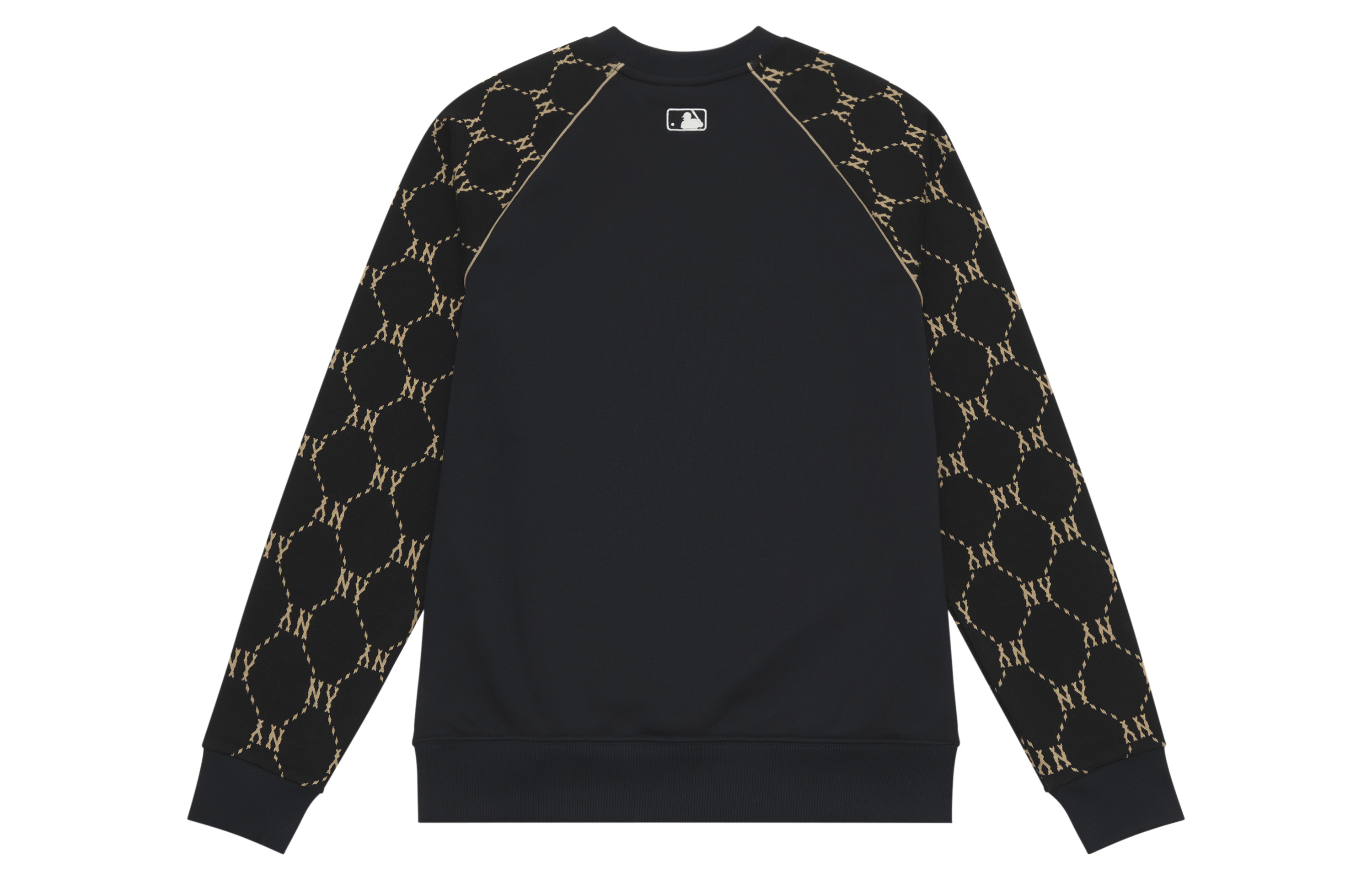 Lookbook MLB 經典鑽石紋NY洋基隊黑色圓領運動衫 男女適合休閒版型 3AMTM1244-50BKS