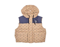 Order MLB 字母印花米色羽绒马甲宽松版型男女款 - 舒适时尚 3ADVM1046-43BGL