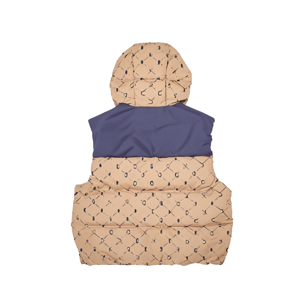 Lookbook MLB Monogram Down Vest Beige Unisex - Comfortable Loose Fit 3ADVM1046-43BGL