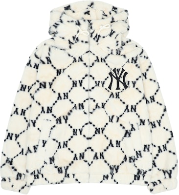 MLB Monogram Fleece Jacket Unisex Cream Color. 3AFDM0226-50CRS Order MLB Monogram Fleece Jacket Unisex Cream Color. 3AFDM0226-50CRS