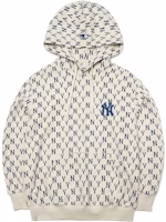 MLB Monogram Floral Hoodie Cream Unisex Loose Fit Long Sleeve Pullover. 3AHDM0221-50CRS MLB Monogram Floral Hoodie Cream Unisex Loose Fit Long Sleeve Pullover. 3AHDM0221-50CRS