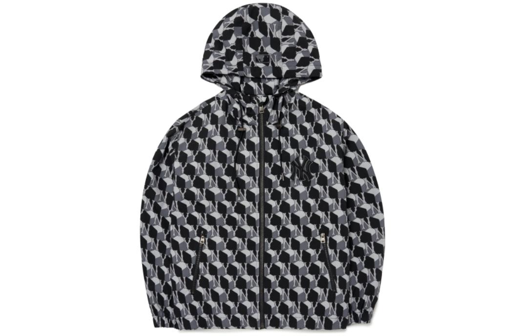 Order MLB Jaket Windproof Longgar Logo Penuh Unisex Multicolor 3AWJM5324-50BKS