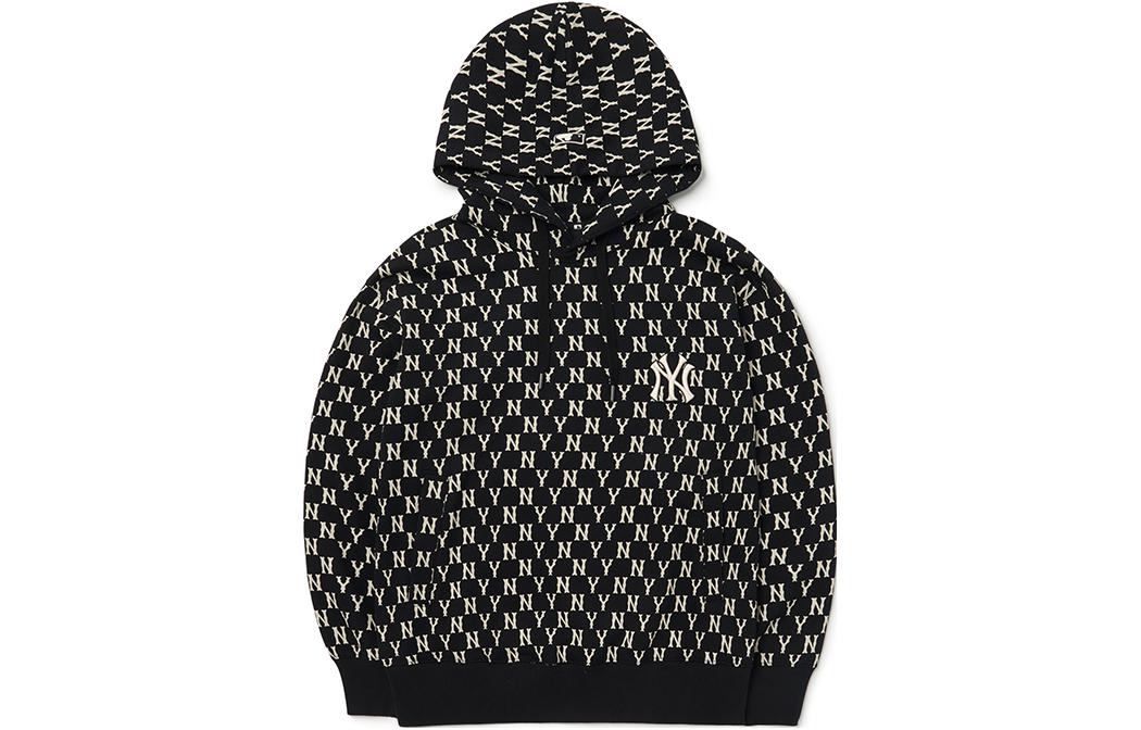 MLB Monogram Full Print Drawstring Zip Hoodie Sweatshirt Unisex Black 3AHDM0224-50BKS 圖 2
