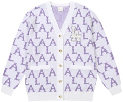 MLB Monogram LA Dodgers Retro Knit Sweater Unisex Purple 31KT03111-07V MLB Monogram LA Dodgers Retro Knit Sweater Unisex Purple 31KT03111-07V