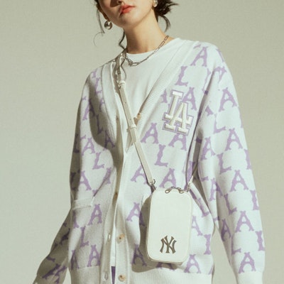 MLB モノグラム LAドジャース レトロ ニット セーター ユニセックス パープル 31KT03111-07V Shop MLB モノグラム LAドジャース レトロ ニット セーター ユニセックス パープル 31KT03111-07V