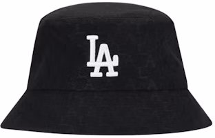 MLB Monogram LA Embroidered Logo Cotton Bucket Hat Unisex Black 32CPH3011-07L MLB Monogram LA Embroidered Logo Cotton Bucket Hat Unisex Black 32CPH3011-07L