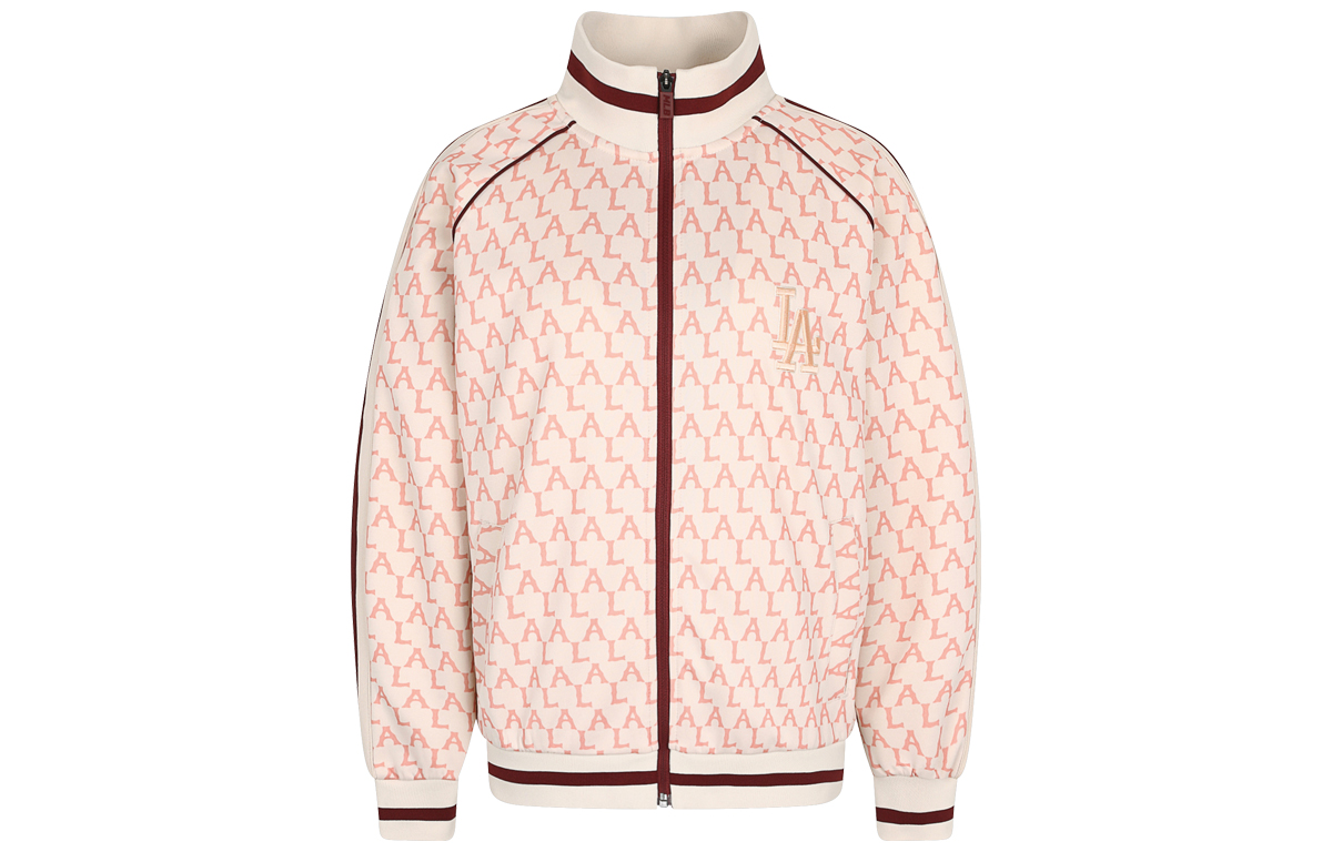 MLB Monogram Lettering Zip-Up Jacket Pink Unisex Long Sleeve 31TRM1031-07P
