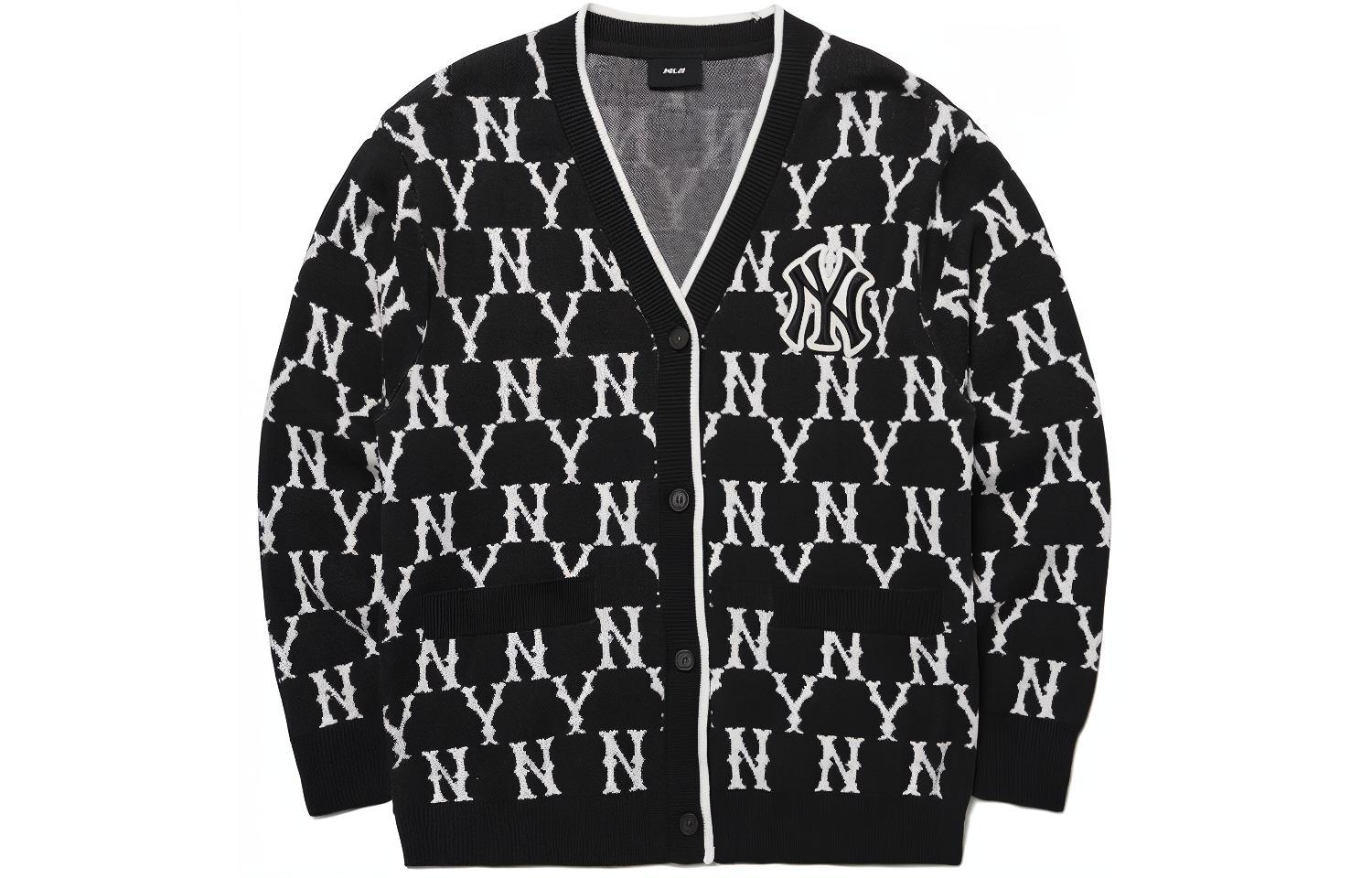 MLB Monogram Logo Knit Sweater Black Unisex. 3AKCM0121-50BKS