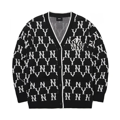 MLB Monogram Logo Knit Sweater Black Unisex. 3AKCM0121-50BKS
